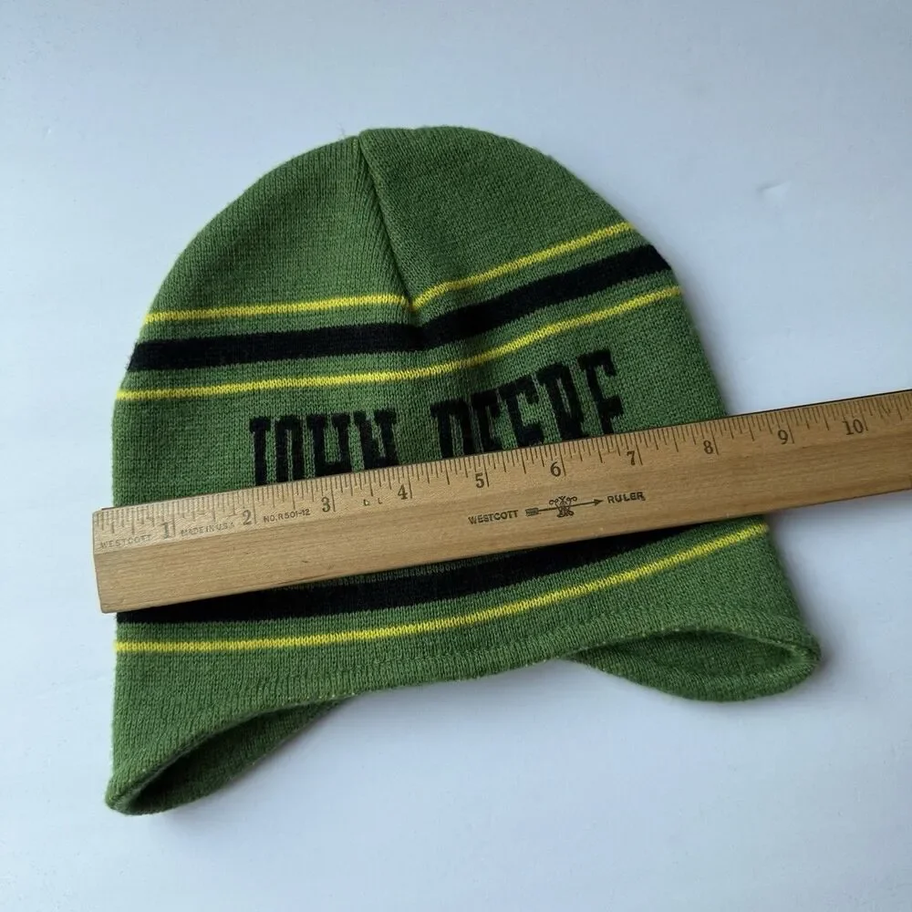 John Deere Over Ear Knit Skull CHILD One Size Cap Beanie Green Ski Snow Winter